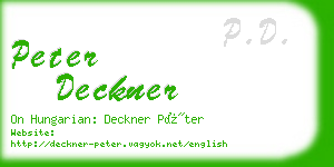 peter deckner business card